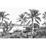 fotomurale paesaggio con palme bianco e nero