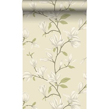 carta da parati magnolia bianco avorio