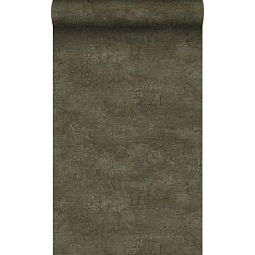 carta da parati pietra naturale con effetto craquelé verde oliva grigiastro
