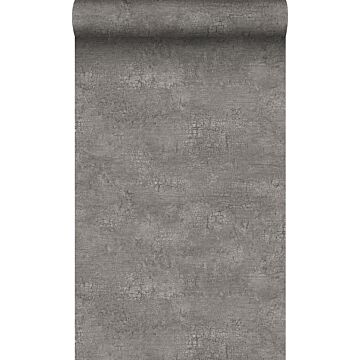 carta da parati pietra naturale con effetto craquelé grigio talpa