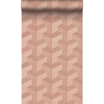 carta da parati tessuto non tessuto struttura eco 3D grafico rosa terracotta