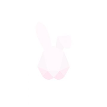 fotomurale grande coniglio in origami rosa cipria pastello chiaro e verde menta pastello chiaro