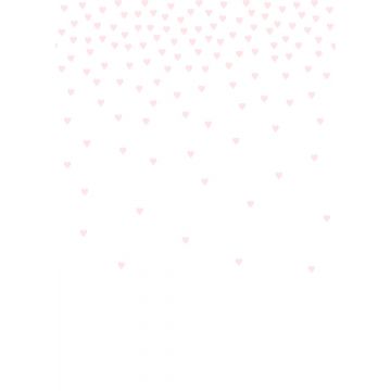 fotomurale coriandoli di cuori rosa tenue